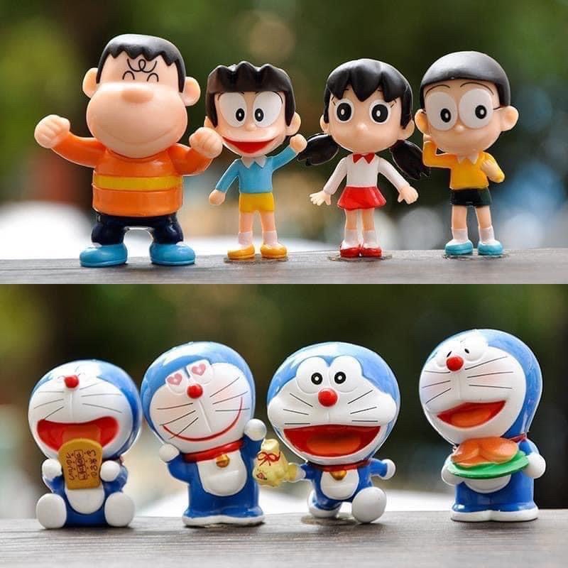 Bộ sưu tập mô hình nhân vật Doremon và những người bạn.