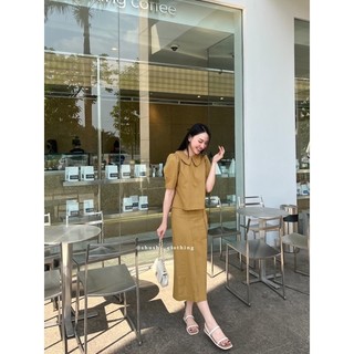 𝐂𝐡𝐚𝐥𝐢𝐧 𝐒𝐞𝐭 - Set Linen Cổ Sen ( ảnh chính chủ )