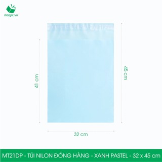 Mt21dp - 32x45 cm - túi nilon gói hàng - 100 túi niêm phong đóng hàng màu xanh pastel