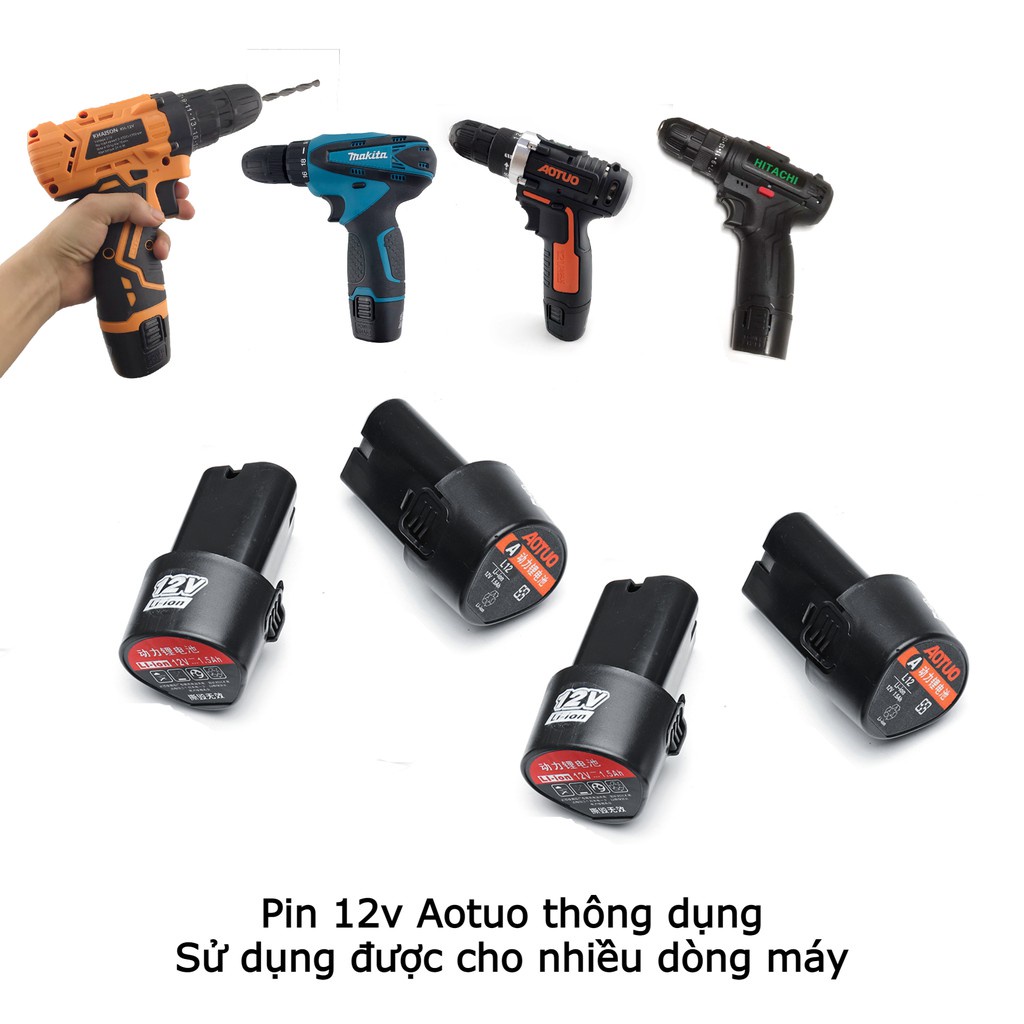Pin Máy Khoan Cầm Tay 12 V Li-Ion 1500mAh, pin máy công cụ dụng cụ 12V lithium