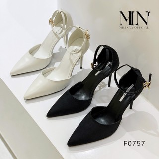 Giày cao gót nữ gót nhọn 10p bít mũi hậu bít gót vòng cổ f0757