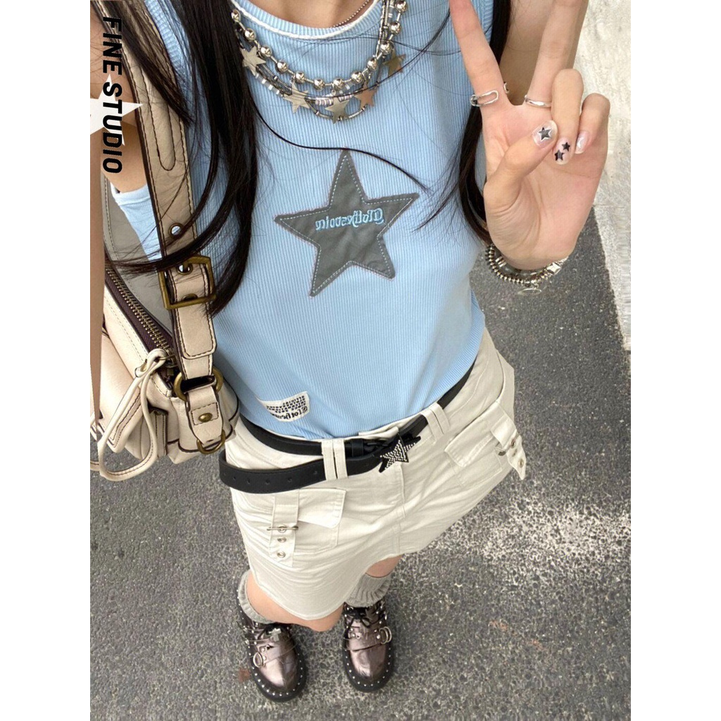 Áo Hai Dây Thêu Họa Tiết Phong Cách Mỹ Thời Trang Mùa Hè Quyến Rũ Cho Nữ