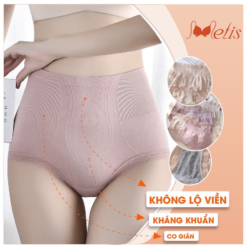 Quần lót ren nữ kháng khuẩn cạp cao METIS nịt bụng chất cotton mềm mịn hỗ trợ thon gọn bụng QPA04