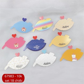 Set que giấy 9 mũ sinh nhật mini mix mẫu