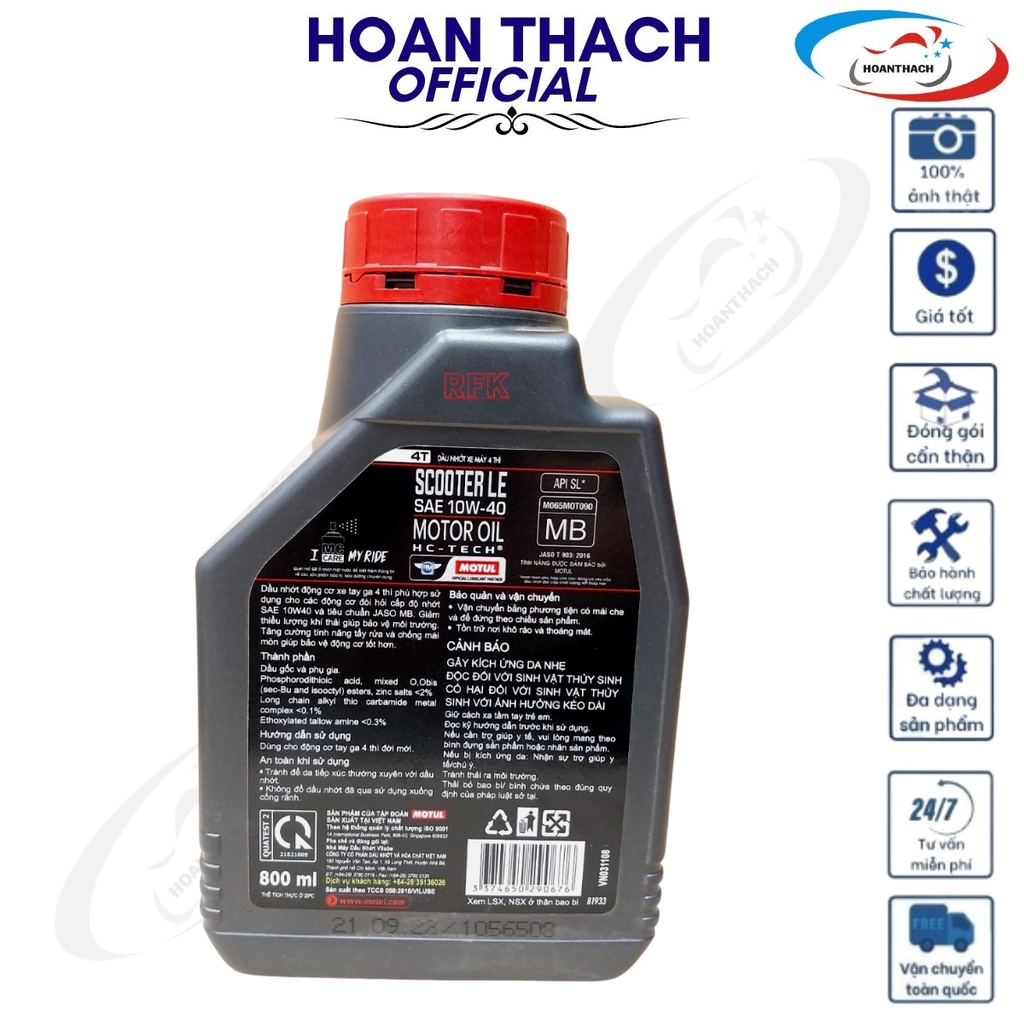 Dầu Nhớt Xe Tay Ga Motul Scooter Le 10W40 HOANTHACH SP018602