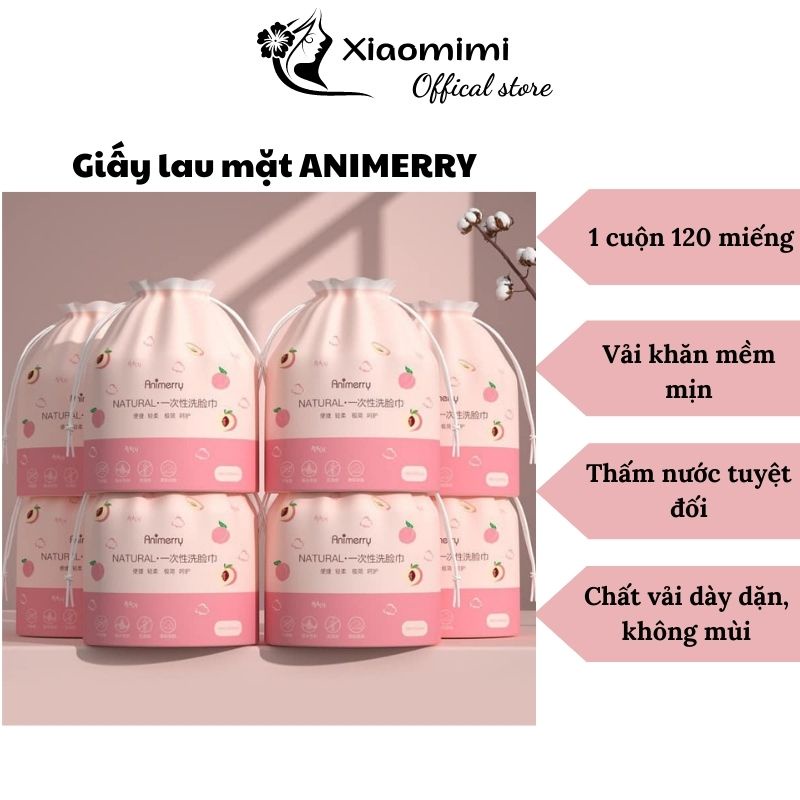 Giấy lau mặt dùng 1 lần cotton khăn mặt khô cuộn giấy tẩy trang lau khô/lau ướt XIAOMIMI PVN17489