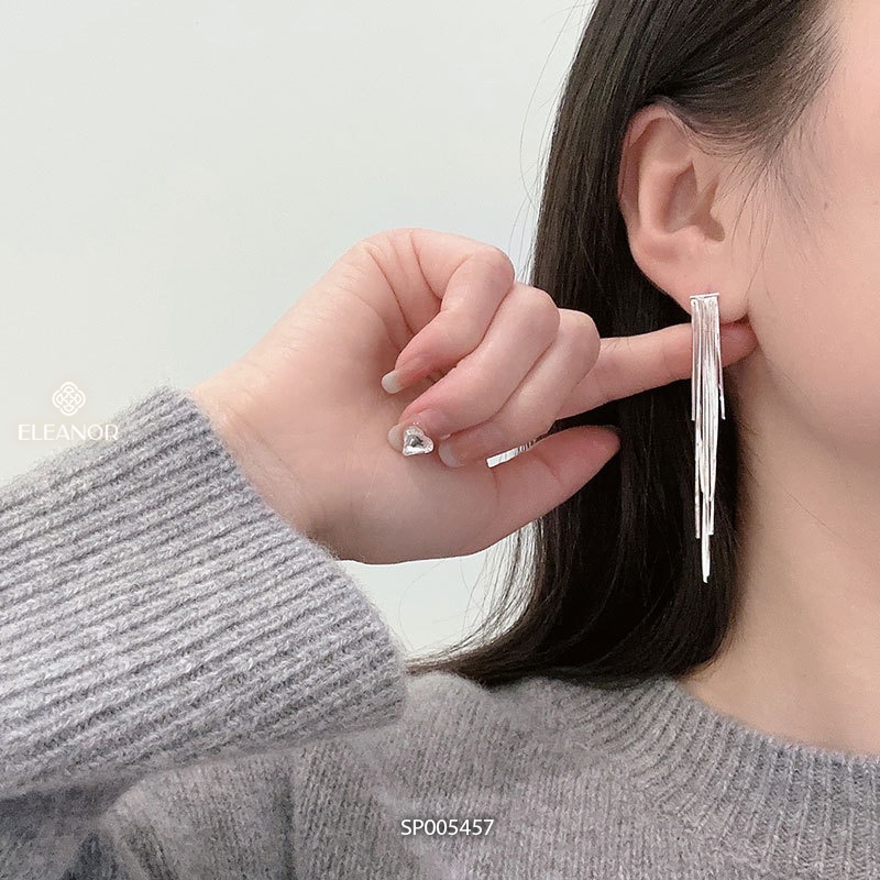 Bông tai nữ chuôi bạc 925 Eleanor Accessories dạng sợi tua rua phụ kiện trang sức 5457