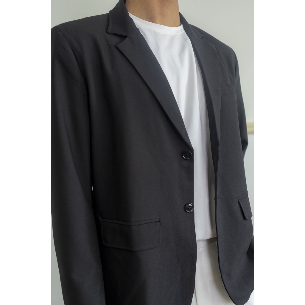 Áo vest blazer nam VÂU màu đen cơ bản áo khoác công sở trẻ trung dài tay 1 lớp và 2 lớp phong cách Hàn Quốc | BigBuy360 - bigbuy360.vn