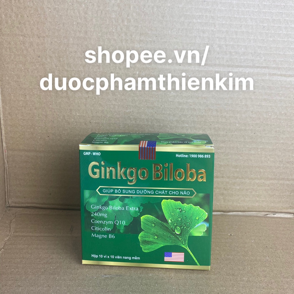 Hoạt huyết dưỡng não Ginkgo Biloba tuần hoàn não, cải thiện trí nhớ - 100 viên