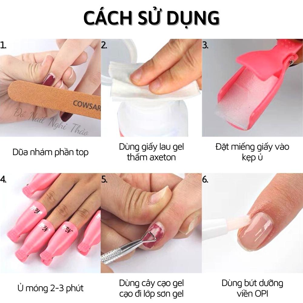 Kẹp ủ phá gel móng tay set 10 chiếc JELIVA