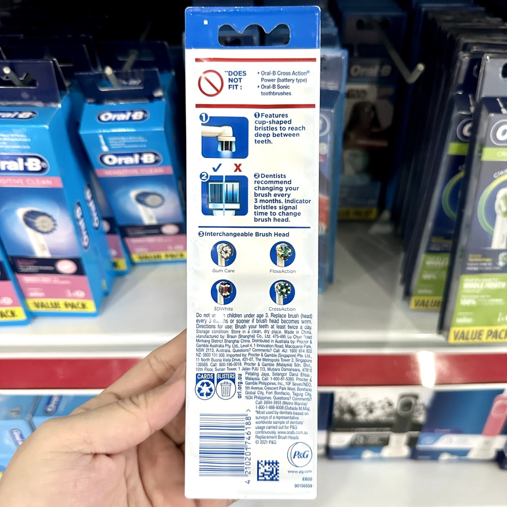 Vỉ 2 Đầu Bàn Chải Điện Oral-B Braun - Đủ loại đầu thay thế bàn chải Oral-B | BigBuy360 - bigbuy360.vn