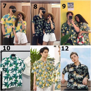 ÁO SƠ MI HOA LÁ QUẢ ĐI BIỂN-SIZE ĐẠI và TRẺ EM - CHẤT ĐŨI MỀM MÁT XỊN ĐẸP