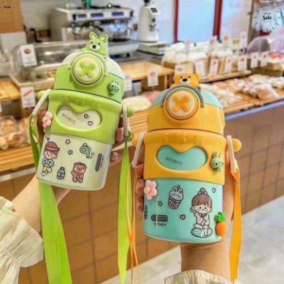 Bình giữ nhiệt Inox 500ml cho bé hình chữ X, hình thú siêu dễ thương  . didoo_shop