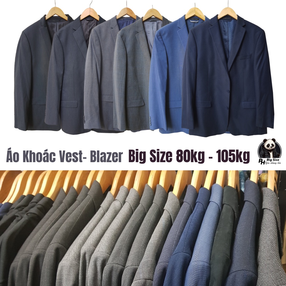 Bigsize | Áo Blazer 80kg - 95kg SlimFit | Áo Khoác Vest Ngoại Cỡ Cho Nam | PH Big Size | A165a