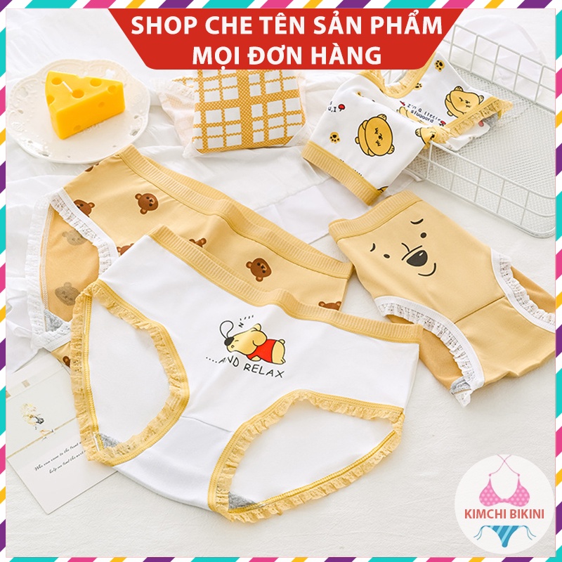Quần lótnữ in hình dễ thương KIMCHIBIKINI Quần sịt nữ co dãn mặc thoải mái thấm hút tốt QL112