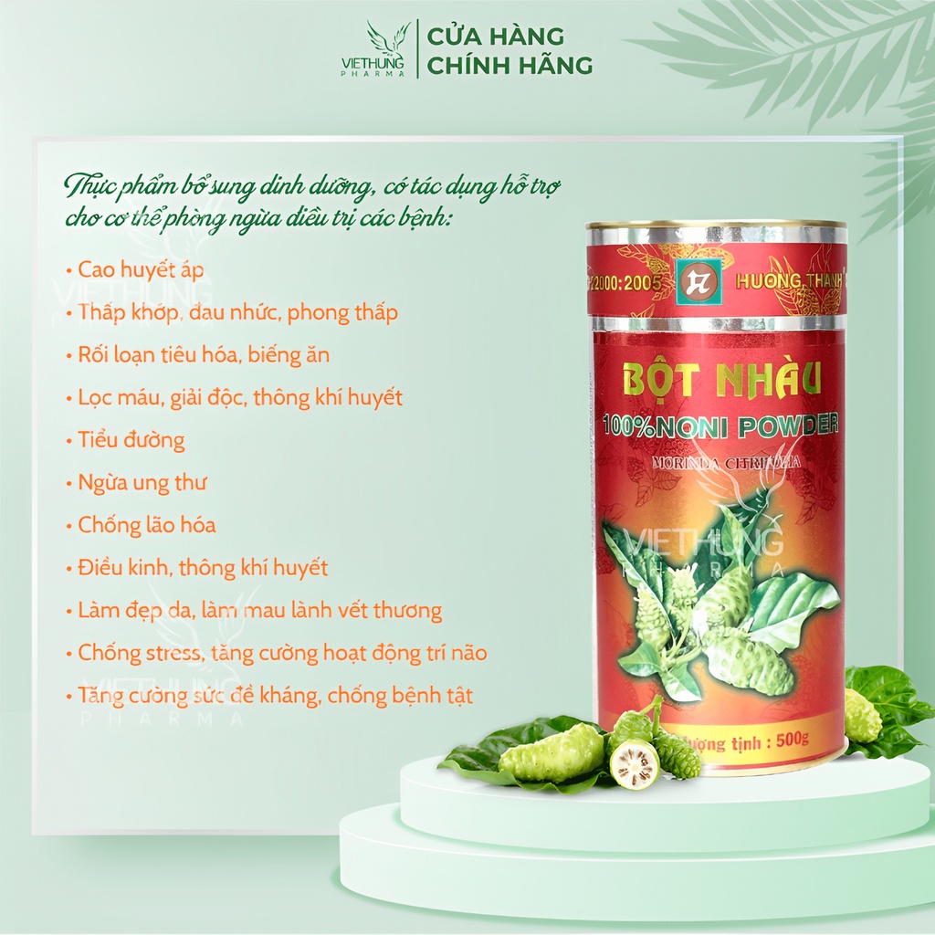 Bột Nhàu Nguyên Chất Hương Thanh, NoNi Powder 100%, Làm Từ Quả Nhàu Chín, Giúp Bổ Xương Khớp, Tăng Đề Kháng, Hộp 500g