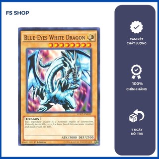 Thẻ bài Yugioh chính hãng  Rồng trắng mắt xanh -Blue-Eyes White Dragon (Common)
