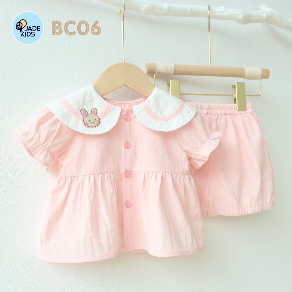 Bộ Quần Áo Trẻ Em, Mẫu Bộ Thỏ Xinh Đơn Giản Điệu Đà Thương Cho Bé Gái Từ 7 -17kg Mã BC06