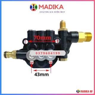 Đầu bơm máy rửa xe mini chỉnh áp lực MADIKA - Đầu bơm chỉnh áp - Đầu bơm xịt rửa xe cao áp