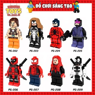 Xếp hình Minifigure Siêu anh hùng Marvel : Spider-Man, Venom, Deadpool - Đồ Chơi Lắp Ghép Sáng Tạo - POGO PG8057