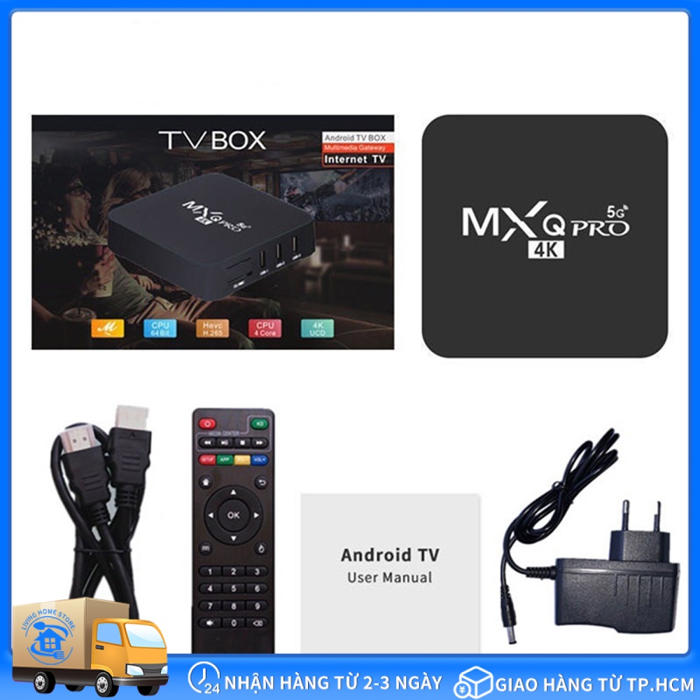tv box android mxq pro 4k 5g, 1GB + 8GB Máy Phát Đa Phương Tiện 4 Nhân 4K HD 3D