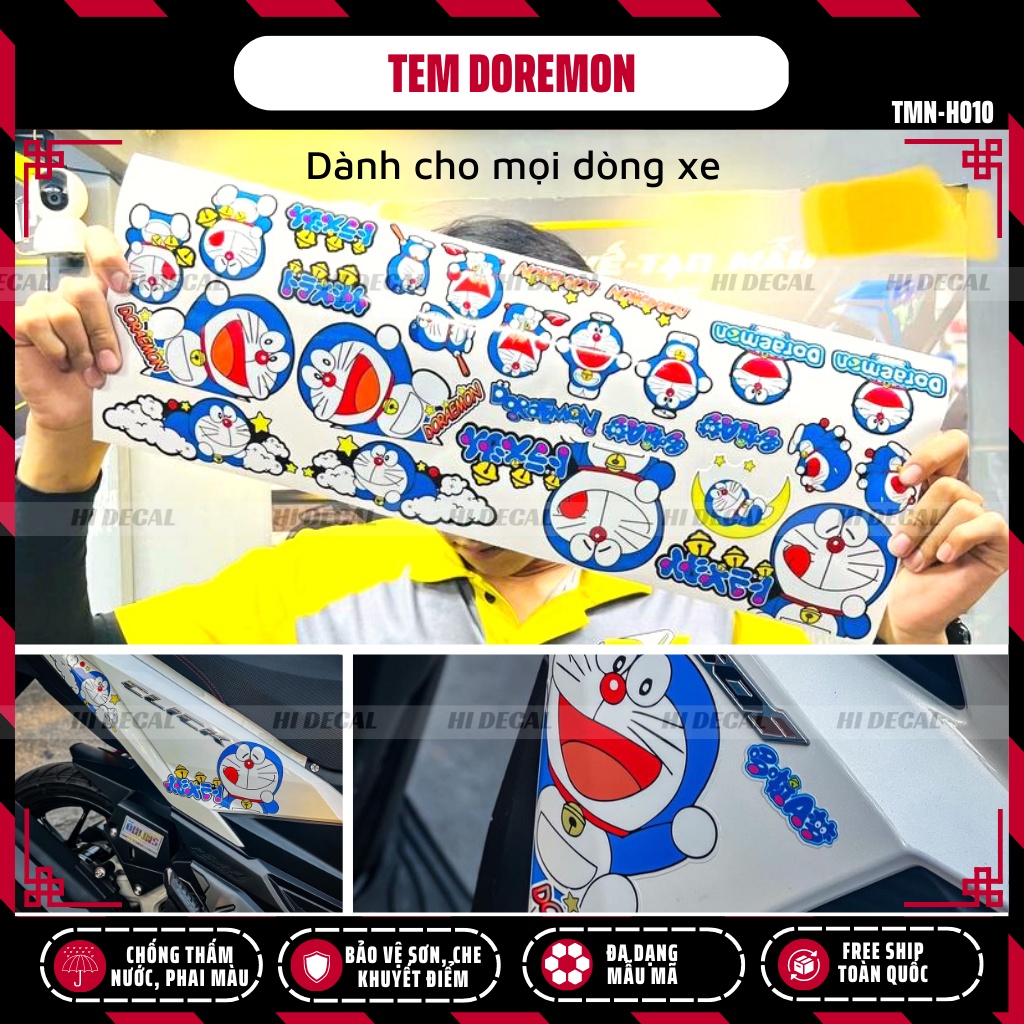 Tem Doremon dán xe cho mọi dòng xe | TMN-H010 | Decal dán xe chống nước, chống phai màu