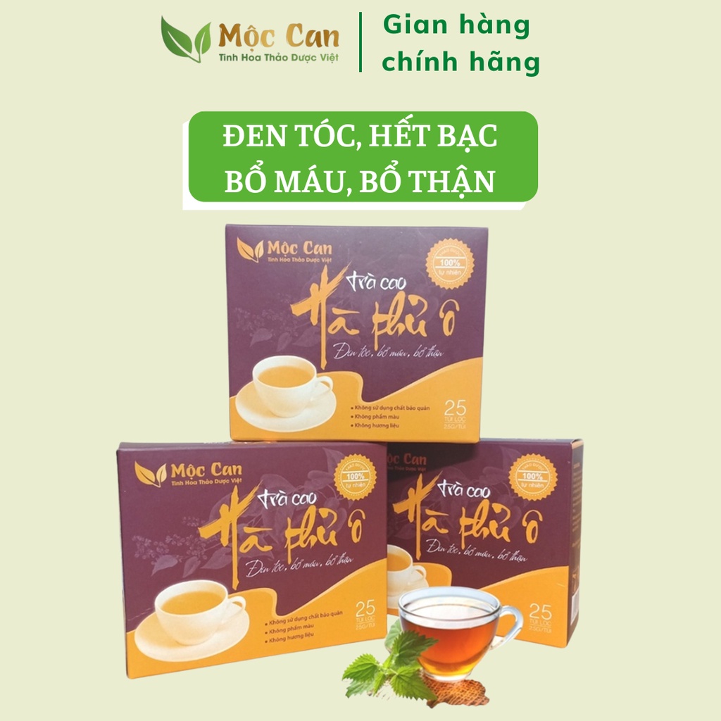 Trà Cao Hà Thủ Ô - Kích Thích Mọc Tóc, Cải Thiện Tình Trạng Bạc Tóc, Giúp Tóc Đen Chắc Khỏe 25 túi lọc