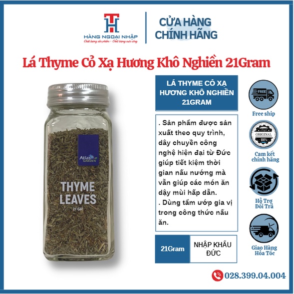 Lá Thyme - Cỏ Xạ Hương Khô Nghiền Nhập Khẩu Đức 21 Gram / Hũ [Date 2 Năm]