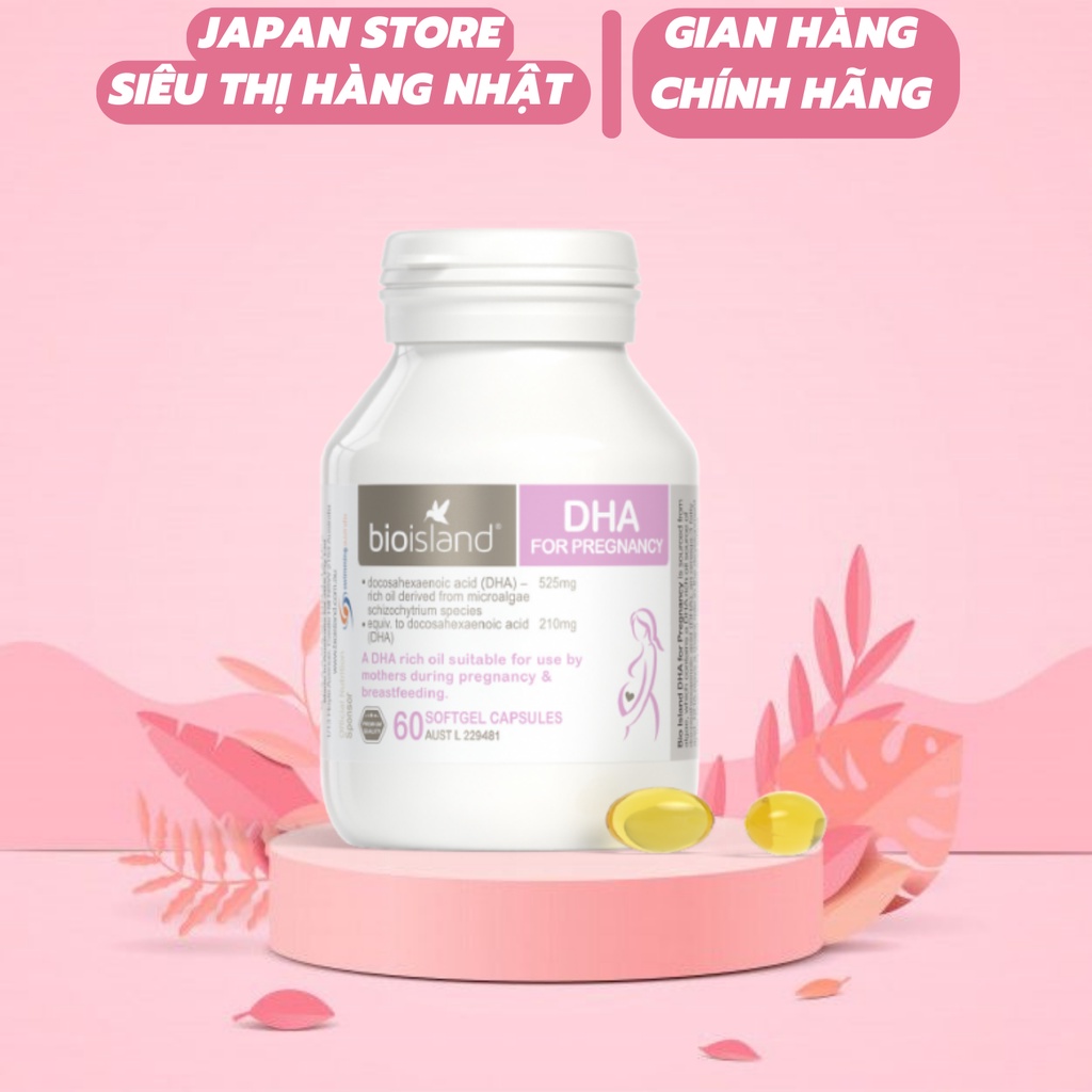 Viên uống Orihiro bổ sung vitamin cho bà bầu bio Island DHA 60 viên