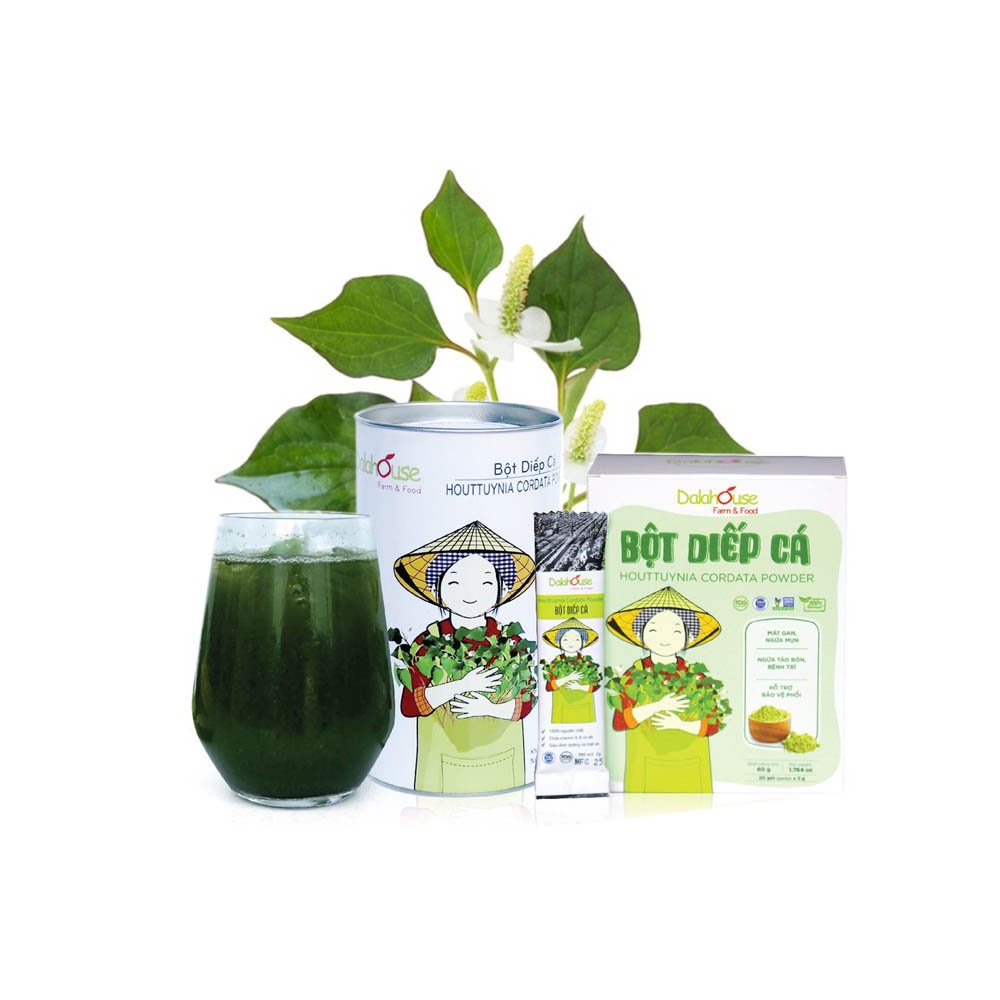 Bột diếp cá Dalahouse sấy lạnh nguyên chất, chuẩn Organic, hỗ trợ tiêu hóa, thanh lọc cơ thể...