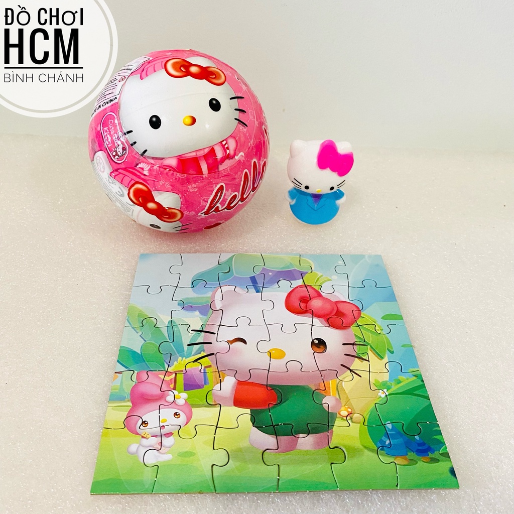 Đồ chơi trẻ em trứng mèo kitty chứa tranh ghép 30 chi tiết dành cho bé thích khám phá, lắp ghép, lắp ráp, xếp hình