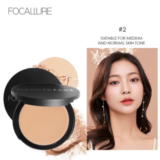  Phấn phủ dạng nén trang điểm FOCALLURE FA16 3 màu tùy chọn kèm bông trang điểm 70g 1 hộp kiểm soát dầu tự nhiên lâu trôi 