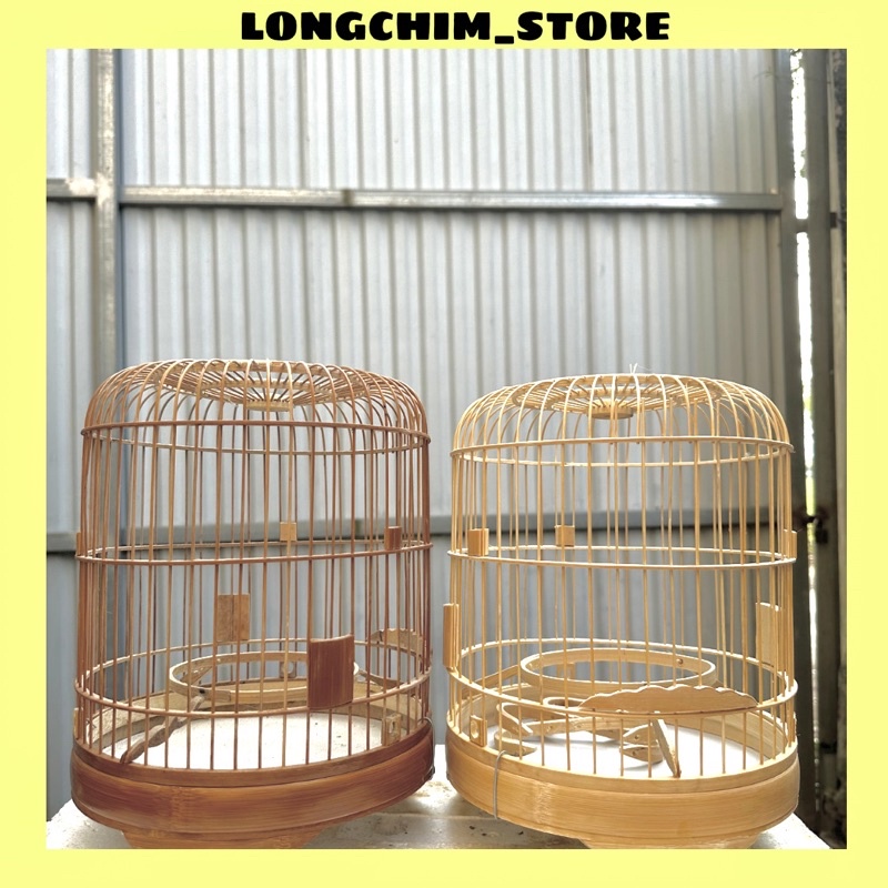 Lồng khuyên lùn đen, lồng nuôi chim khuyên loại lùn chất liệu trúc xử lý đen dễ dùng