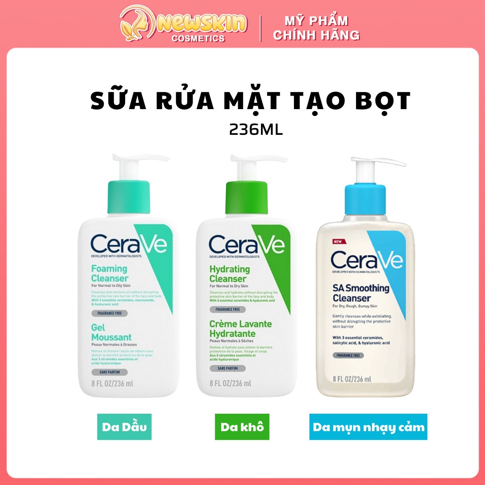 Sữa rửa mặt Cerave Hydrating Cleanser (Da Khô & Da Dầu)