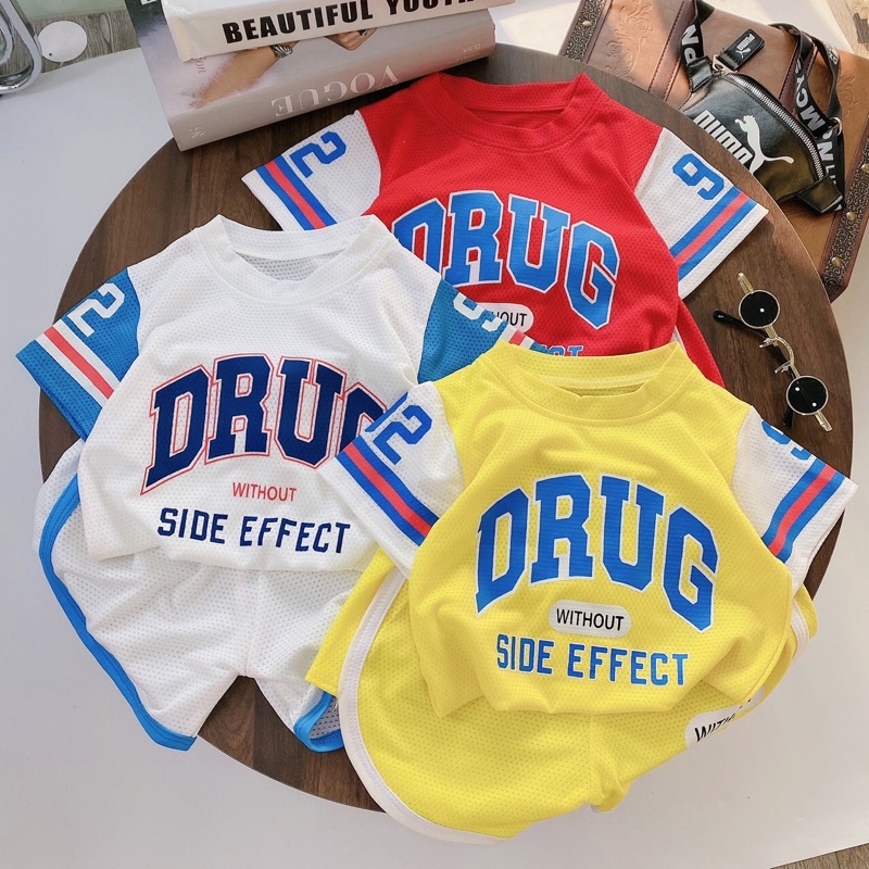 Bộ cộc tay thể thao chất cotton thông hơi siêu mềm mát, thấm mồ hôi cho bé trai bé gái