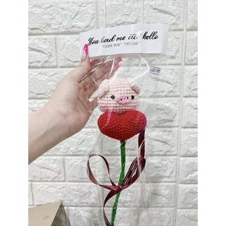 Hoa đan bằng len, hoa thú len handmade