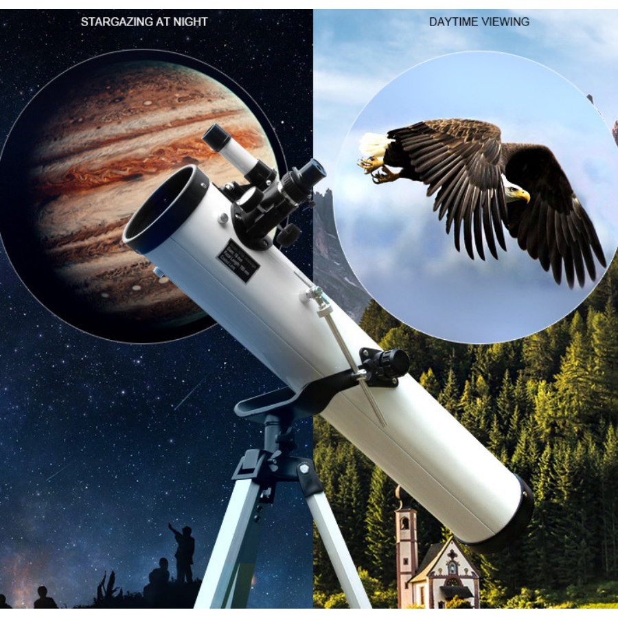 Kính thiên văn Phoenix 76700 ngắm trăng sao, Kính viễn vọng phản xạ độ nét cao dễ dàng mang đi du lịch dã ngoại,Hitechno