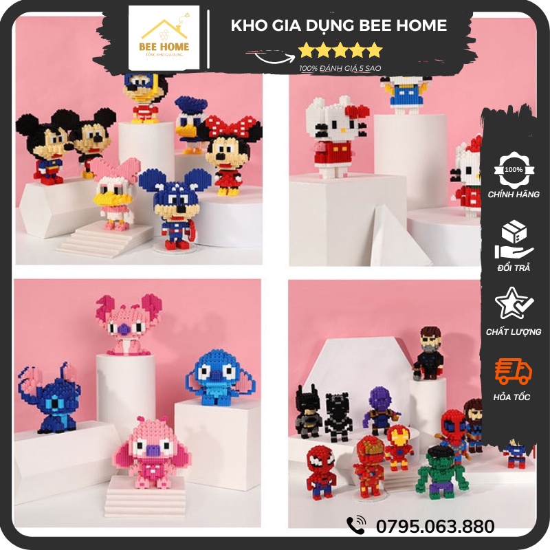 Mô hình lego size nhỏ đồ chơi lắp ráp nhân vật hoạt hình 3D
