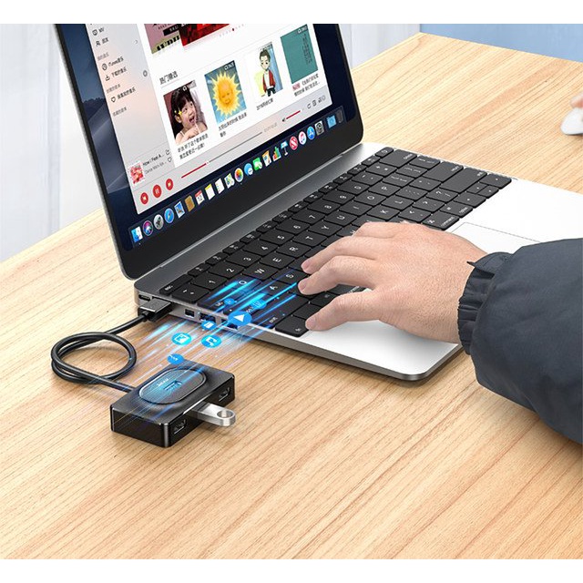 Bộ Chia USB 3.0 4 Cổng JASOZ T-F141 Dài 1M - HUB USB 3.0 4 Port Hàng Chính Hãng BH 18 Tháng