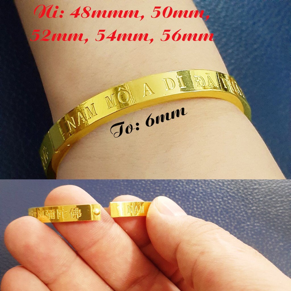 Vòng Tay Nam Mô A Di Đà Phật Trắng Vàng