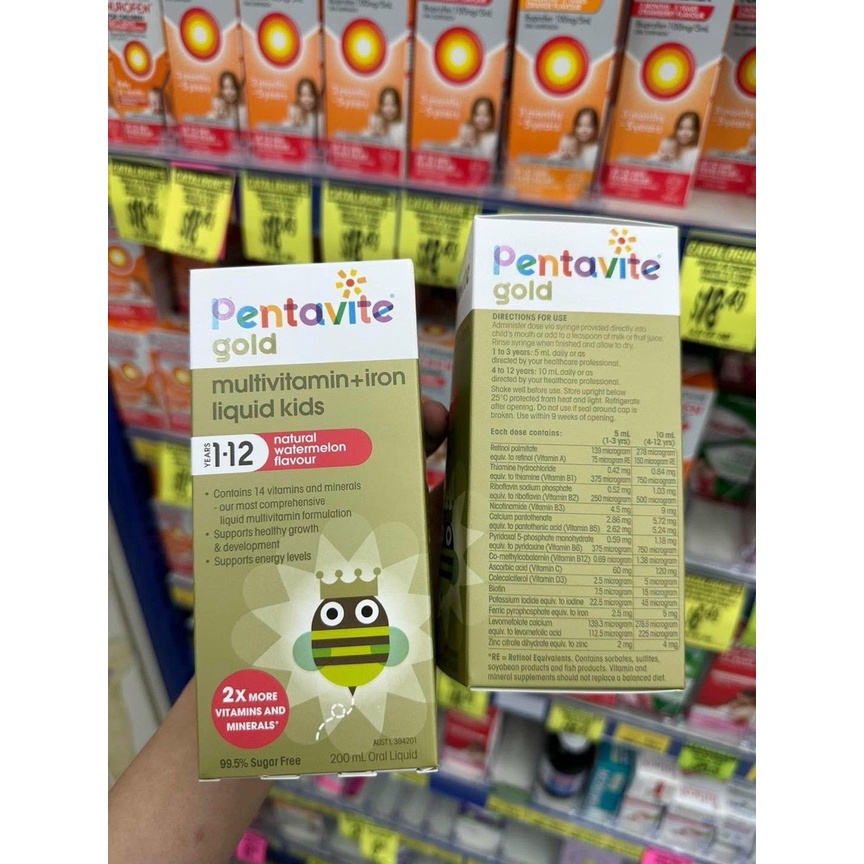 Pentavite Multivitamin iron - Vitamin tổng hợp và sắt cho bé 100ml