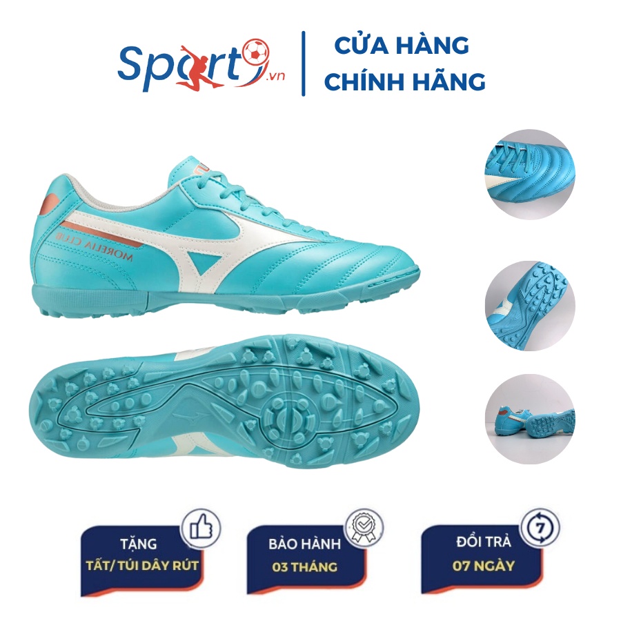 Giày đá bóng Mizuno Morelia II Club AS TF - P1GD231625 - Màu Xanh Ngọc