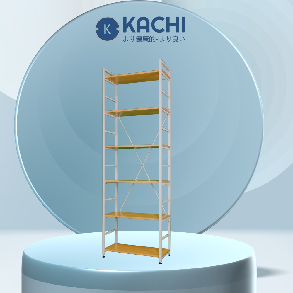 Kệ Gỗ Chân Sắt 6 Tầng Kachi MK246 (60 × 182CM)