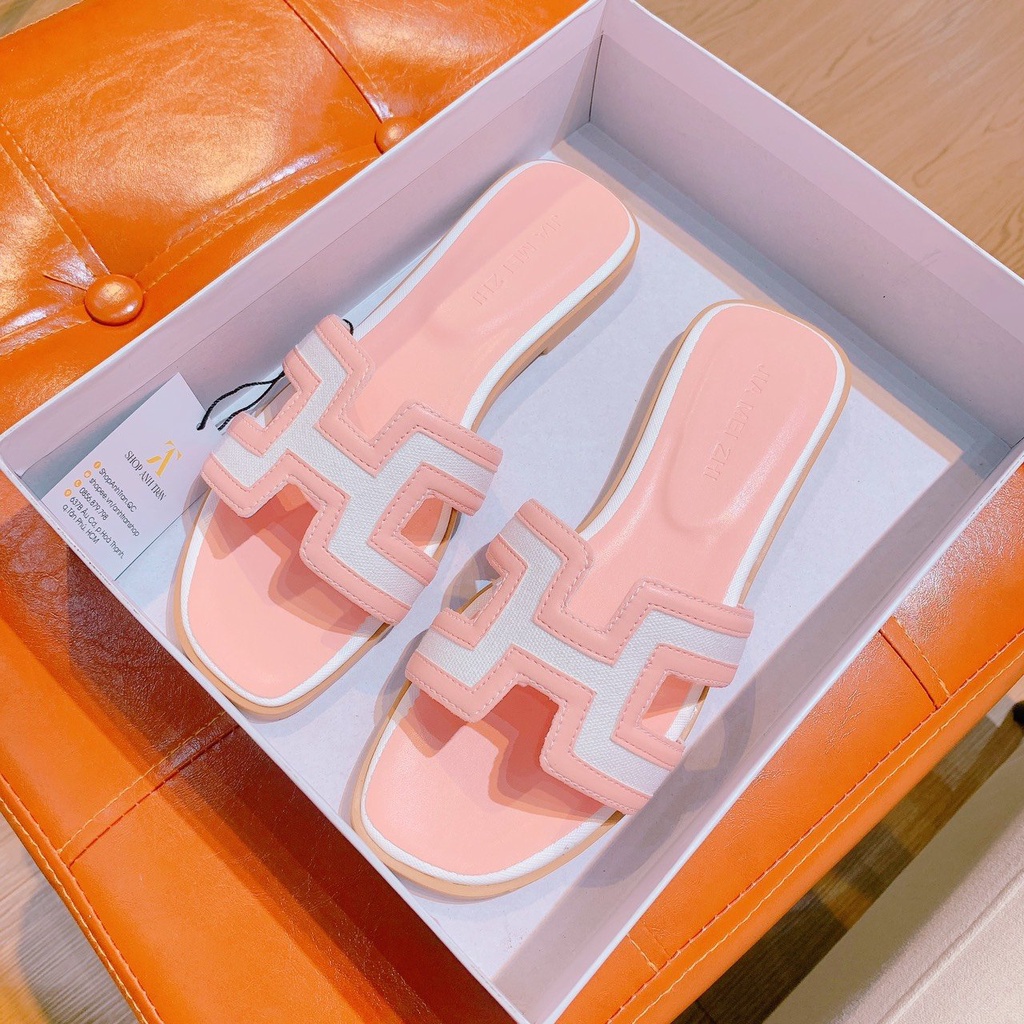 DÉP CHỮ H 2 MÀU THỜI TRANG QUẢNG CHÂU CAO CẤP DE3248