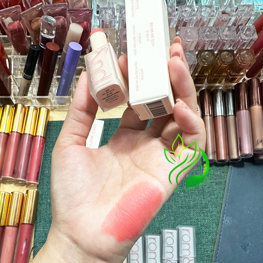 Son Thỏi Romand Zero 06 Awesome Hồng Cam Nude Son Romand Zero Matte Lipstick Lì Mịn