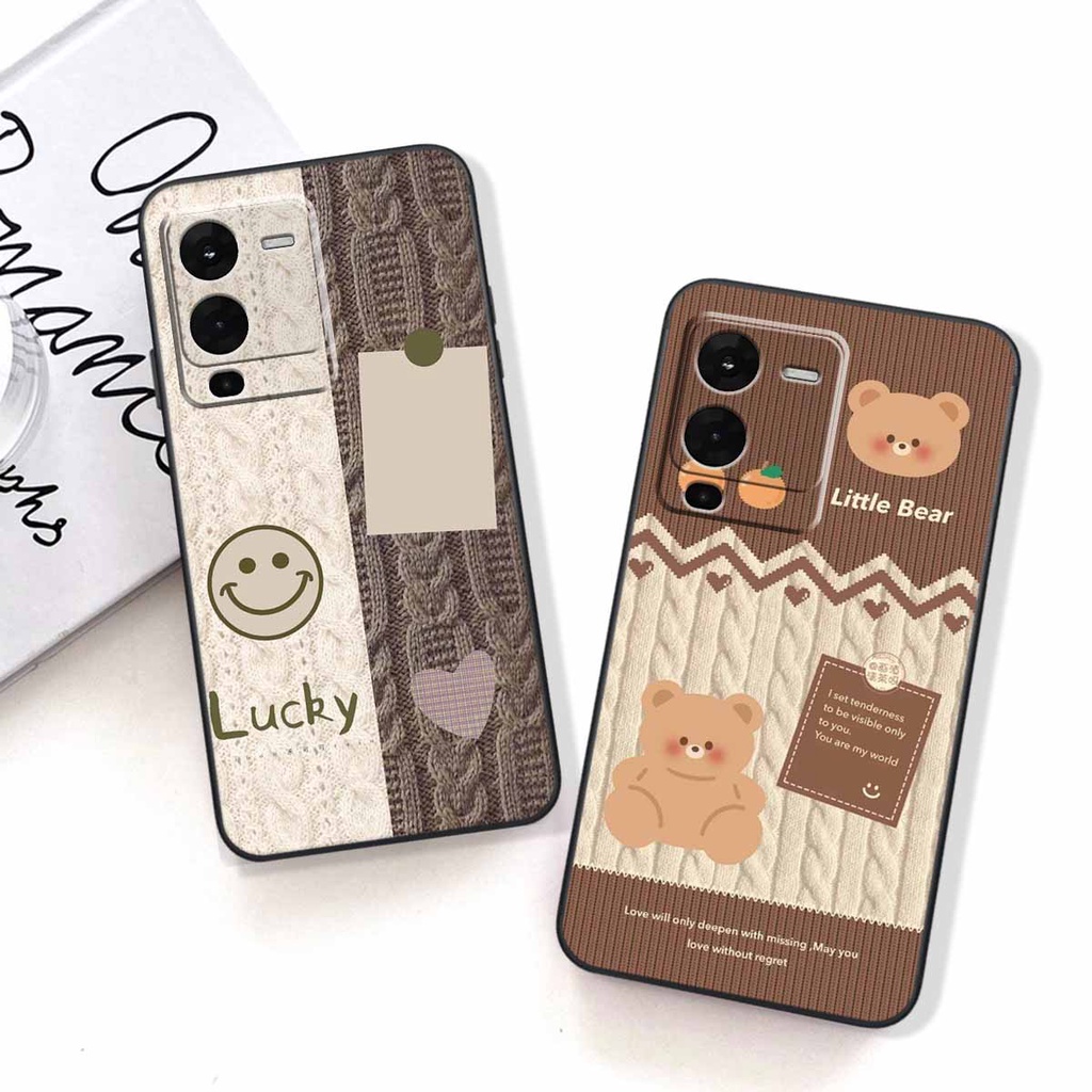 Ốp lưng Vivo V25 5G/ V25E / V25 Pro / Y35 4G in hình họa tiết len Lucky Bunny,Bear,Smile