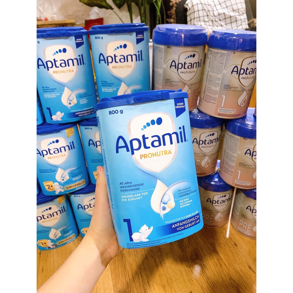 Sữa Aptamil Pronutra Số 1- cho bé từ 0-6 tháng tuổi - Aptamil Xanh Cao số 1 hộp 800gram Hàng Nội Địa Đức