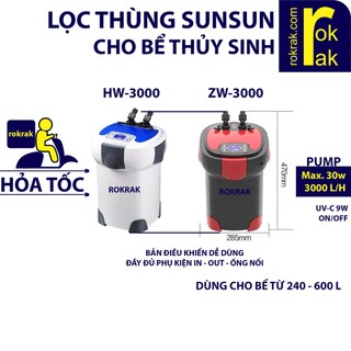 Lọc thùng sunsun hw-3000 zw-3000 điều khiển điện tử cho thủy sinh