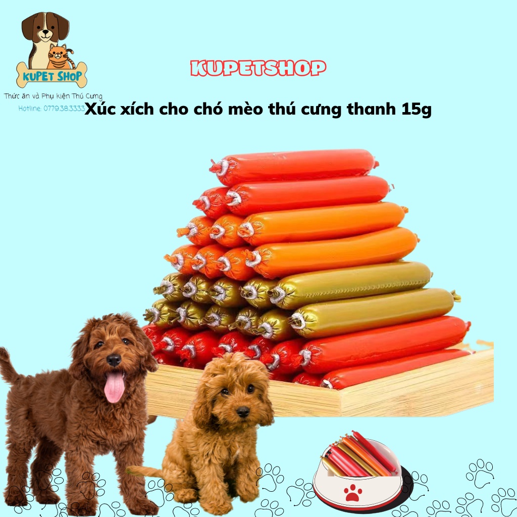 Xúc xích cho chó mèo thú cưng 15gr-KUPETSHOP