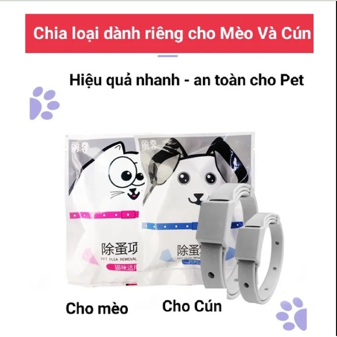 Phụ kiện trị ve rận ECOPETS vòng cổ giảm ve chó mèo phòng ngừa ve rận viêm da dị ứng dễ sử dụng hiệu quả nhanh